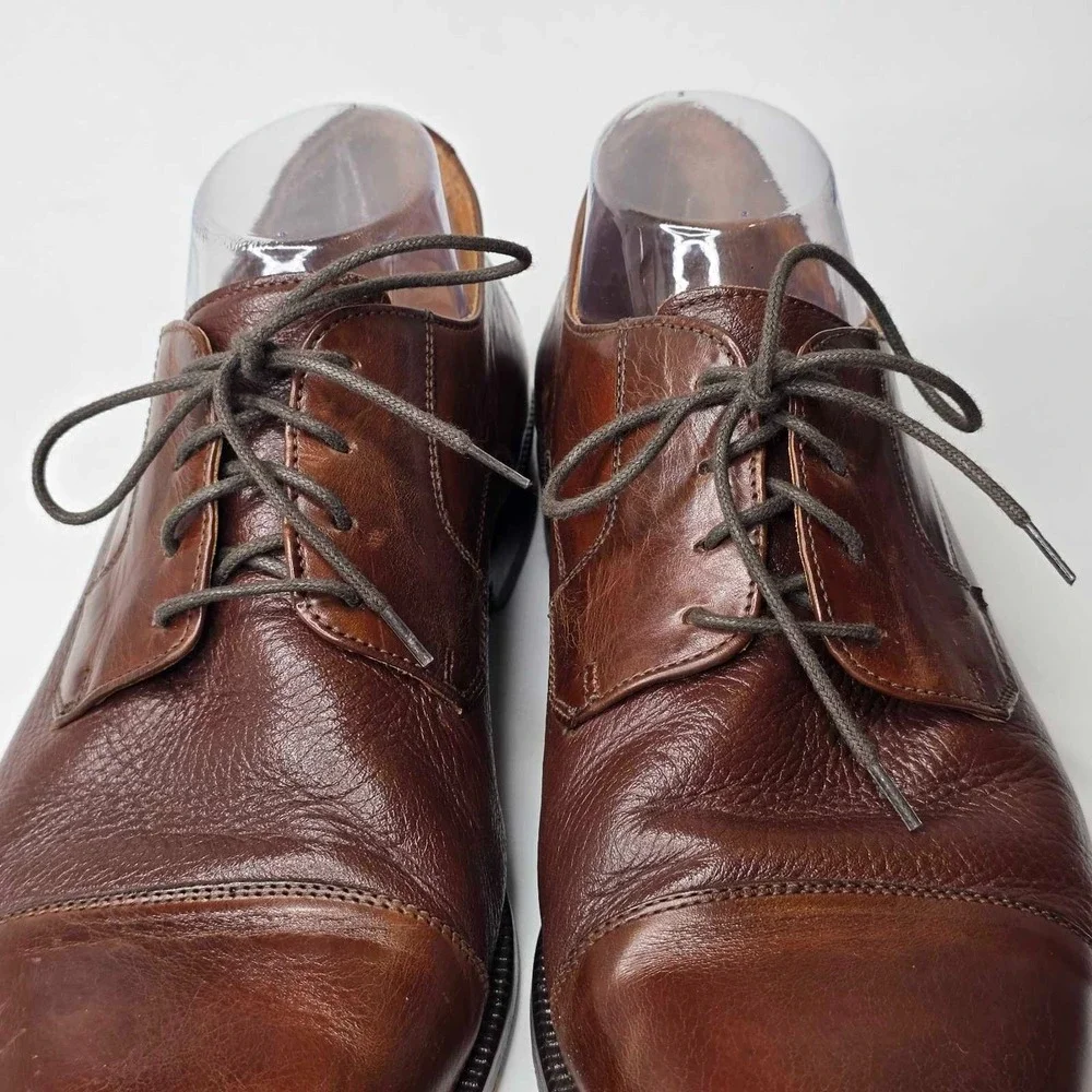 Bostonian Luxe Oxford Men's Shoes Size 9.5 W Brown‎ Leather Dress Lace Up Italy
